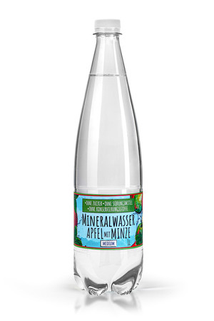 Mineralwasser mit einem natürlichen Aroma ohne Zucker, Süßstoffe und Konservierungsstoffe - Apfel und Pfirsich